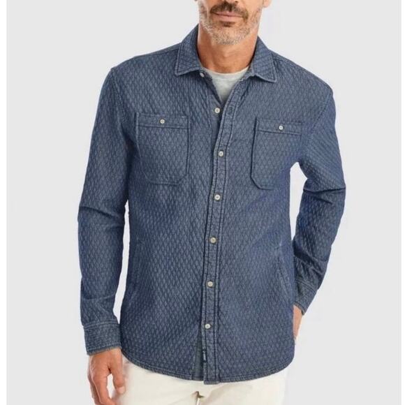 johnnie-O Other - Johnnie-O Men's Haskell Indigo Dyed Quilted Shirt Jacket Shacket Casual - Large
